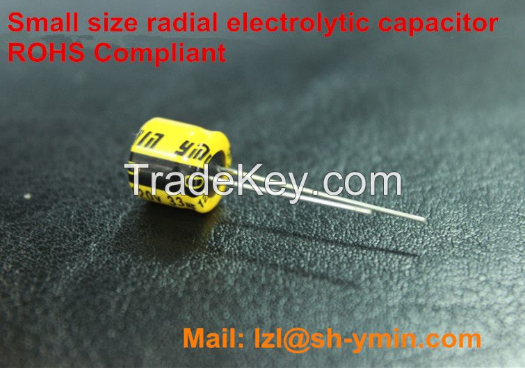 YMIN HOTTEST SMALL SIZE Radial Lead aluminum electrolytic capacitor 7mm Height for LED