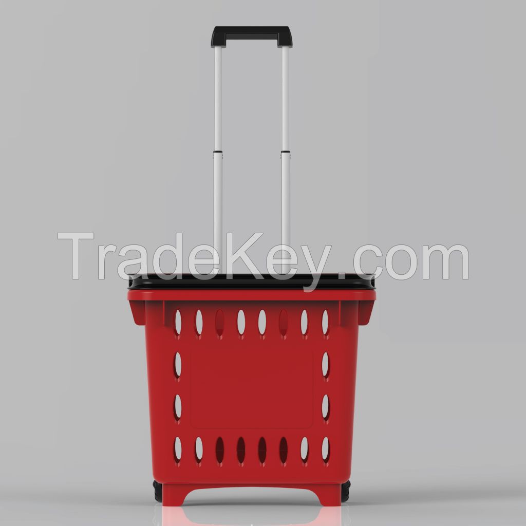 2016 hot sale wholesale Good quality plastic Shopping basket for supermarket/store any color customized