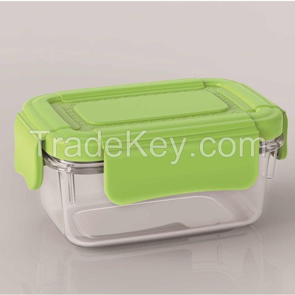 BPA free rectangle keep fresh plastic food storage containers with airtight lid