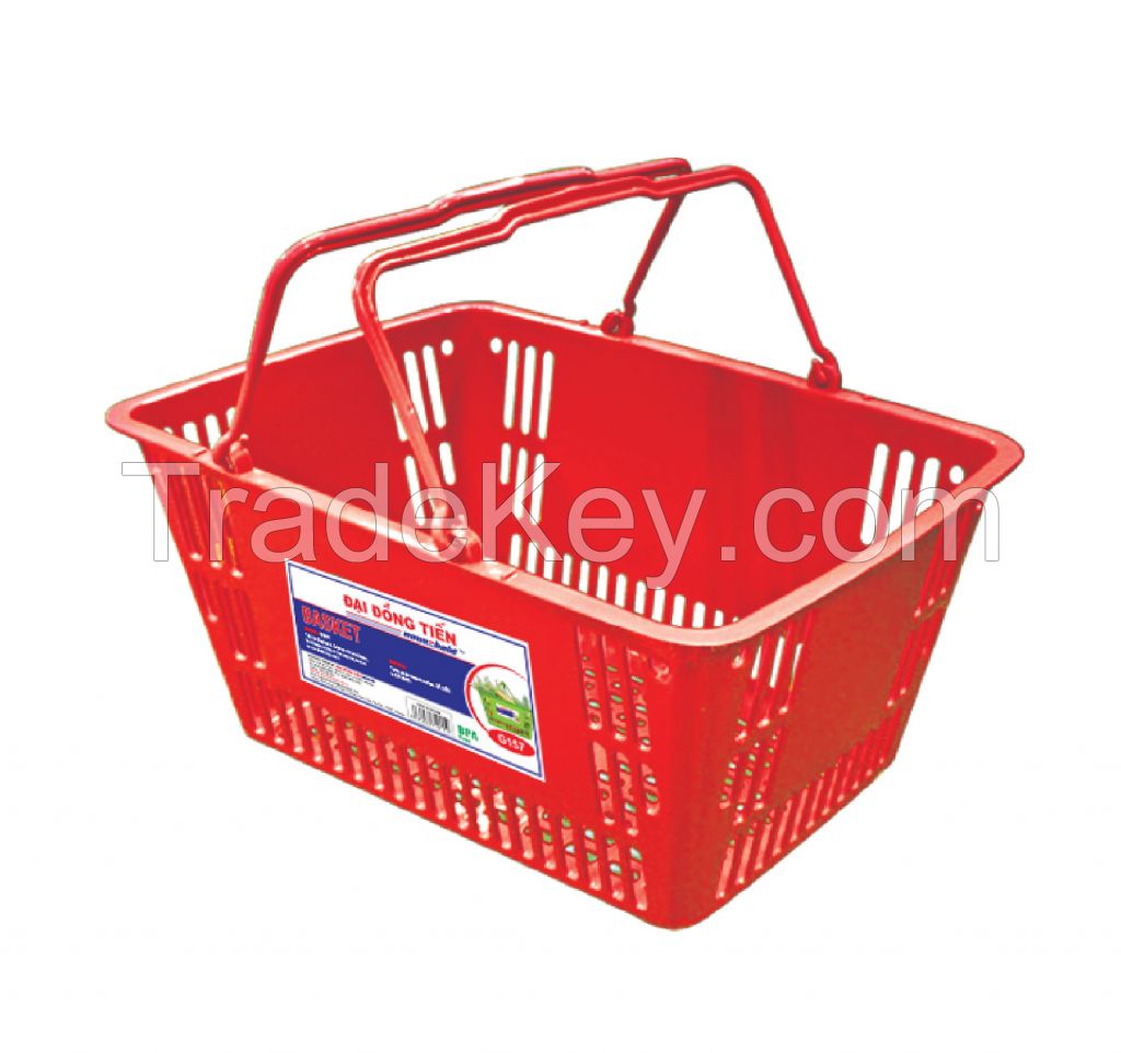 supermarket plastic shopping basket