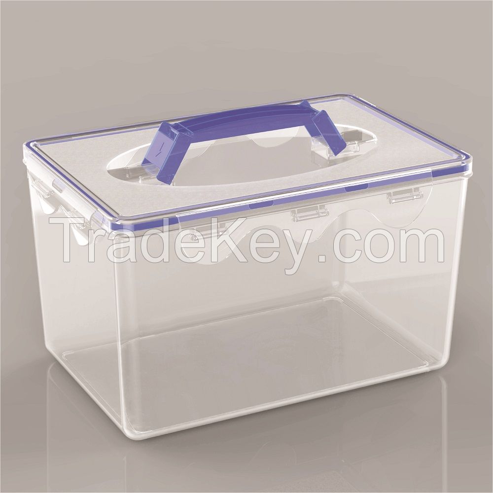 BPA Free Plastic lock food container with handle