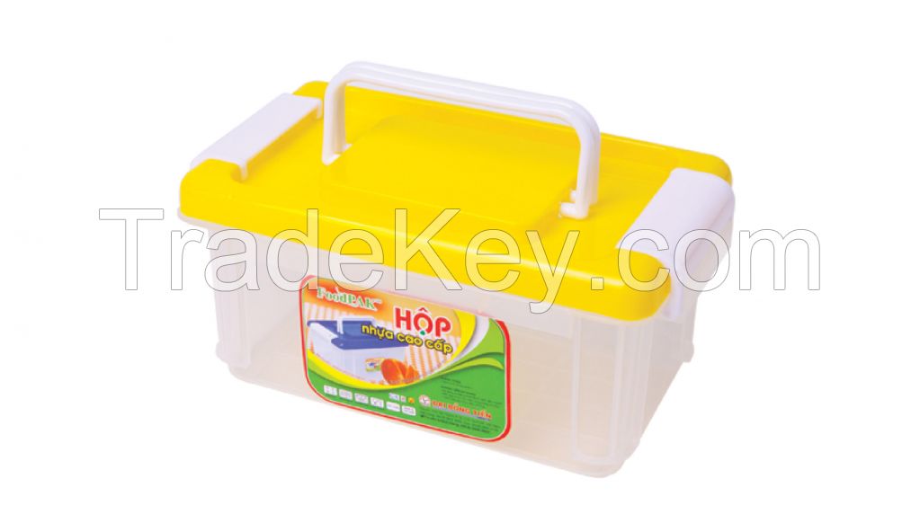 BPA Free Plastic lock food container with handle