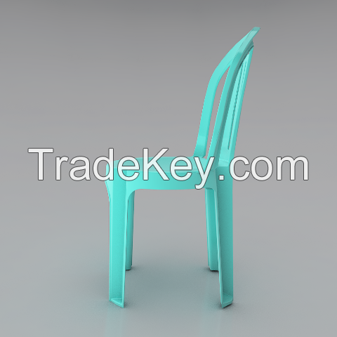 Plastic large 4- bar chair F168 light blue