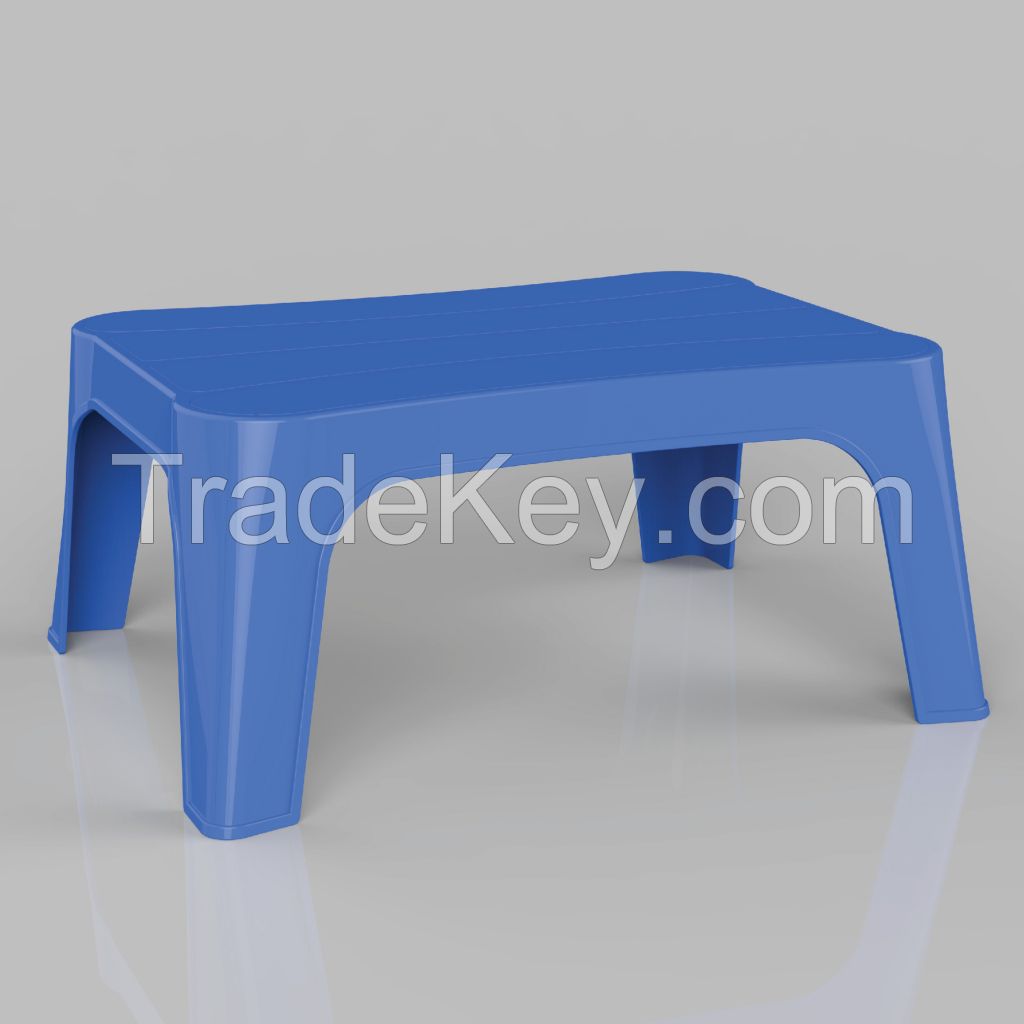 HOT COLORFUL Popular Plastic Low Rectangular Table For outdoor H1044 Blue