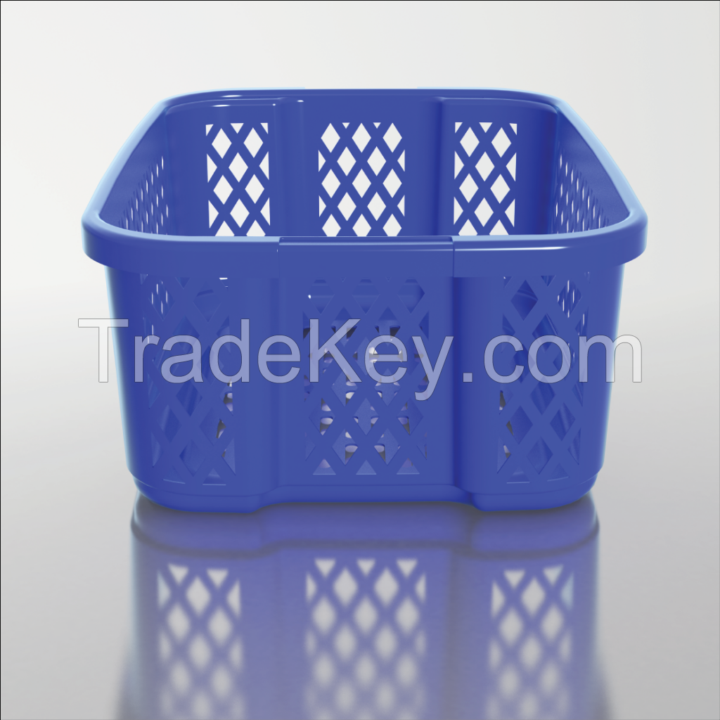 High load plastic crate fit storage with big amount, durable, easy to transfer E01102-Blue
