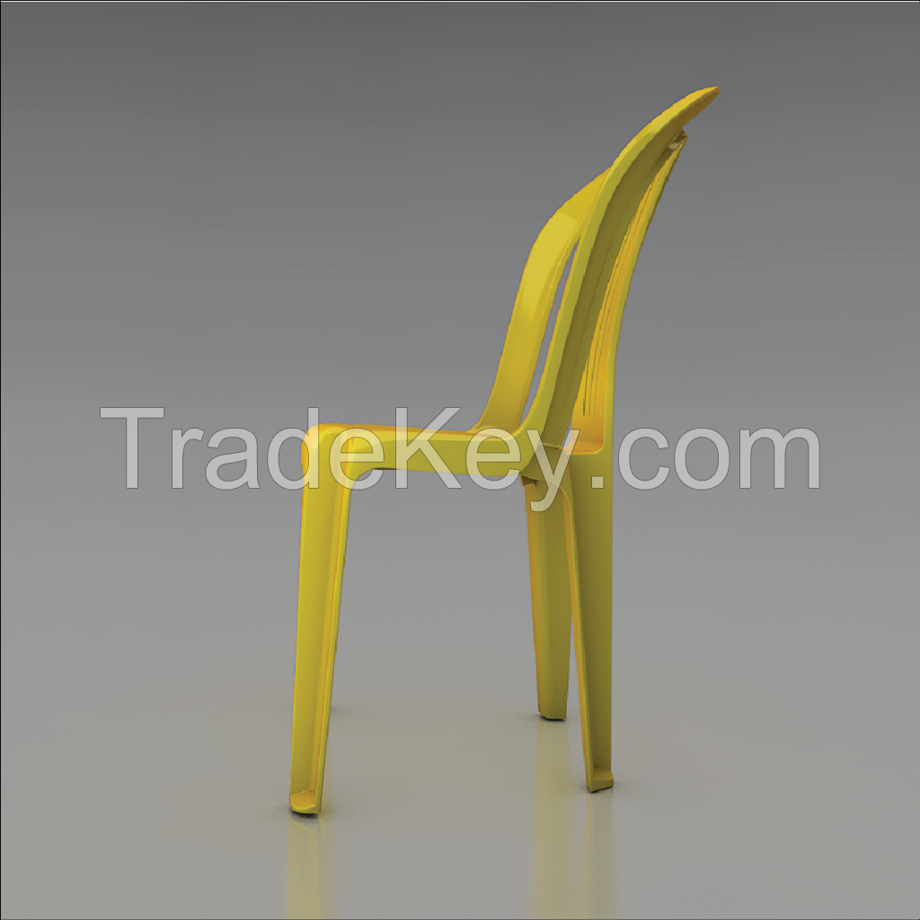Plastic Chair with comfortable designs and high quality suit life space F162 Large 7-Bar chair-Yellow