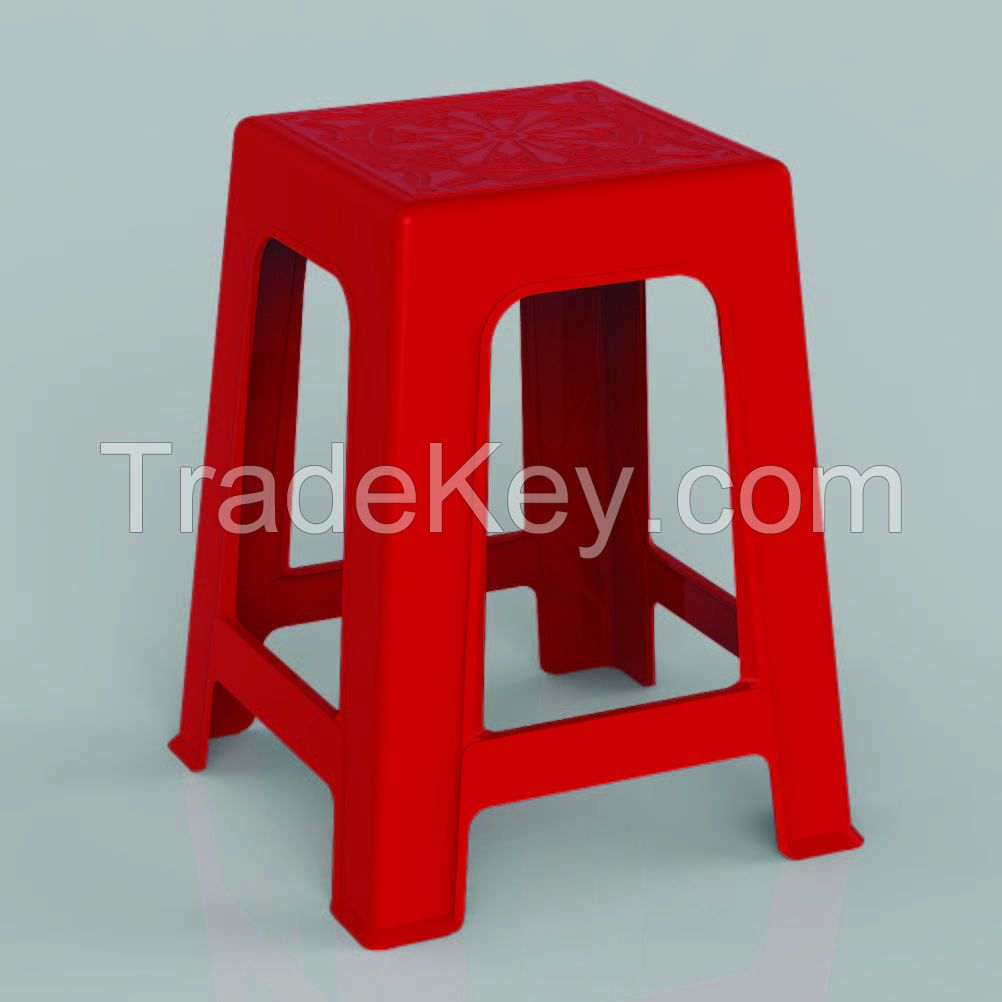 Plastic Stool with comfortable designs and high quality suit life space F185 Neo High Stool-Red