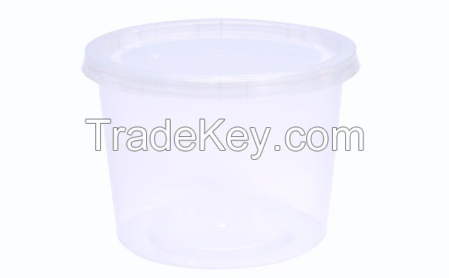 PP Plastic Disposable Round Food Container 500 ml