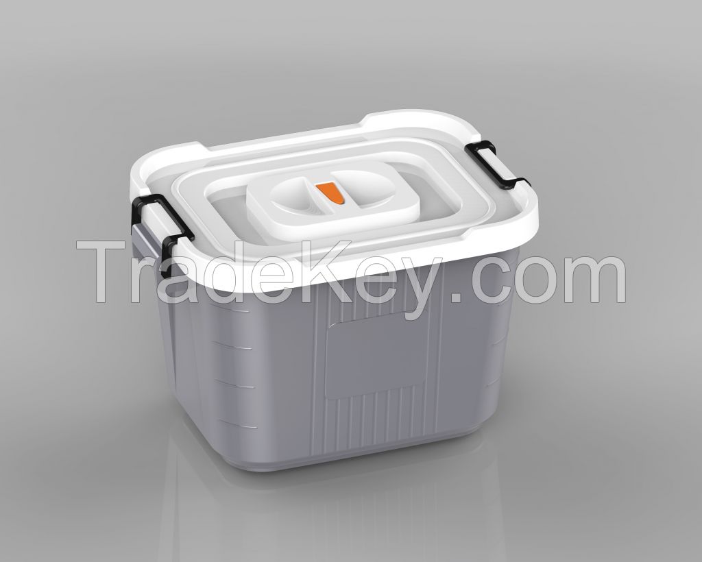 Plastic multi-purpose Container No.B1066 White- Grey