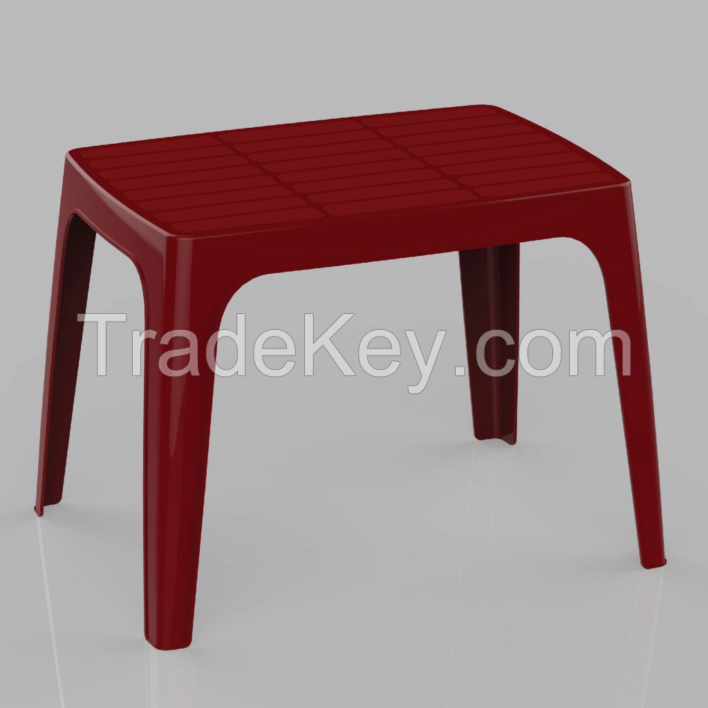 Solid Plastic Table with orderly shape, multicoloured designs suit outdoor or indoor space H170