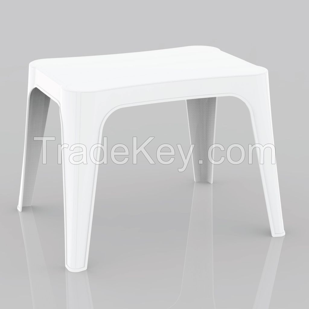 Solid Plastic Table with orderly shape, multicoloured designs suit outdoor or indoor space H1403-High Rectangular