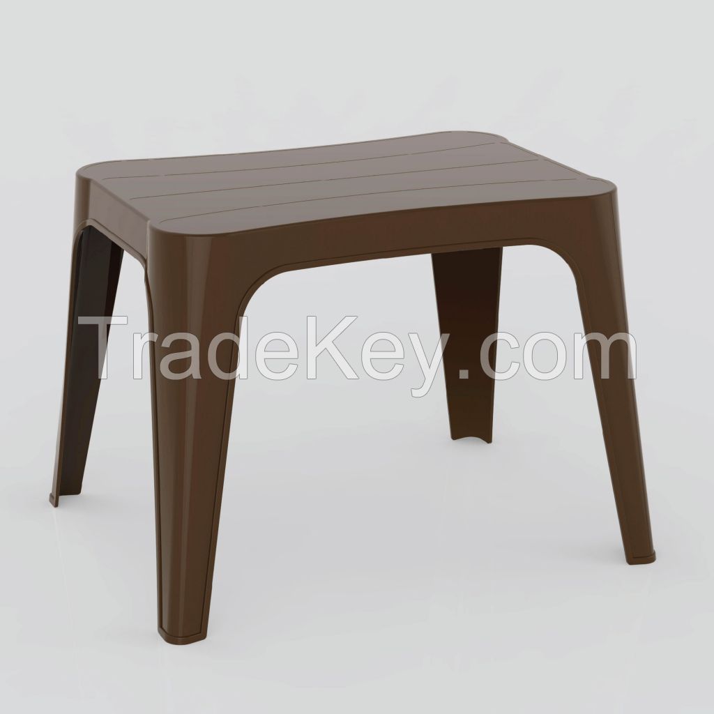 Solid Plastic Table with orderly shape, multicoloured designs suit outdoor or indoor space H1403-High Rectangular