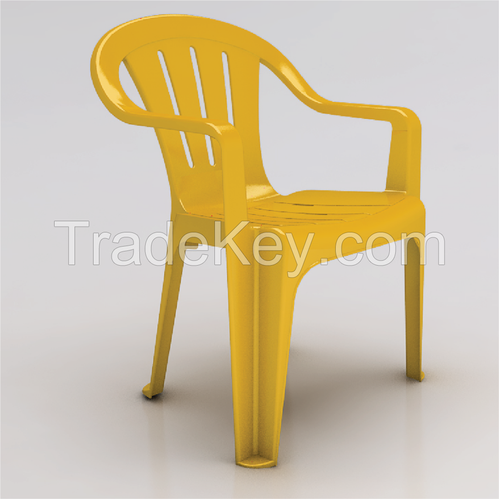 Plastic armchairs are comfortable and solid designs, use premium materials, variety of shapes F1204 Armchair-Yellow