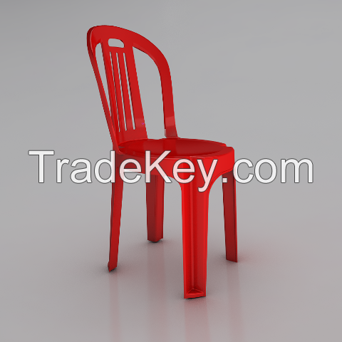 Plastic chairs: made of durable plastic, lightweight, sturdy, perfect for outdoor space F168-Red