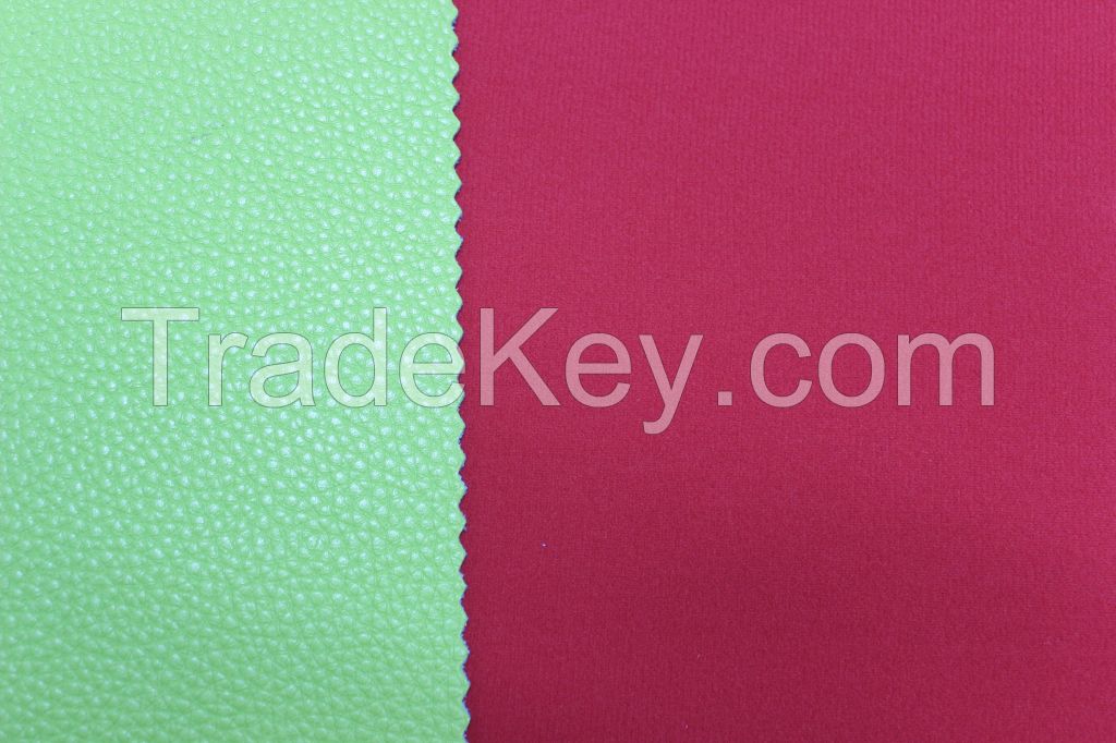 Guanghzhou top quality embossed pvc artificial sponge leather for car seat, sofa