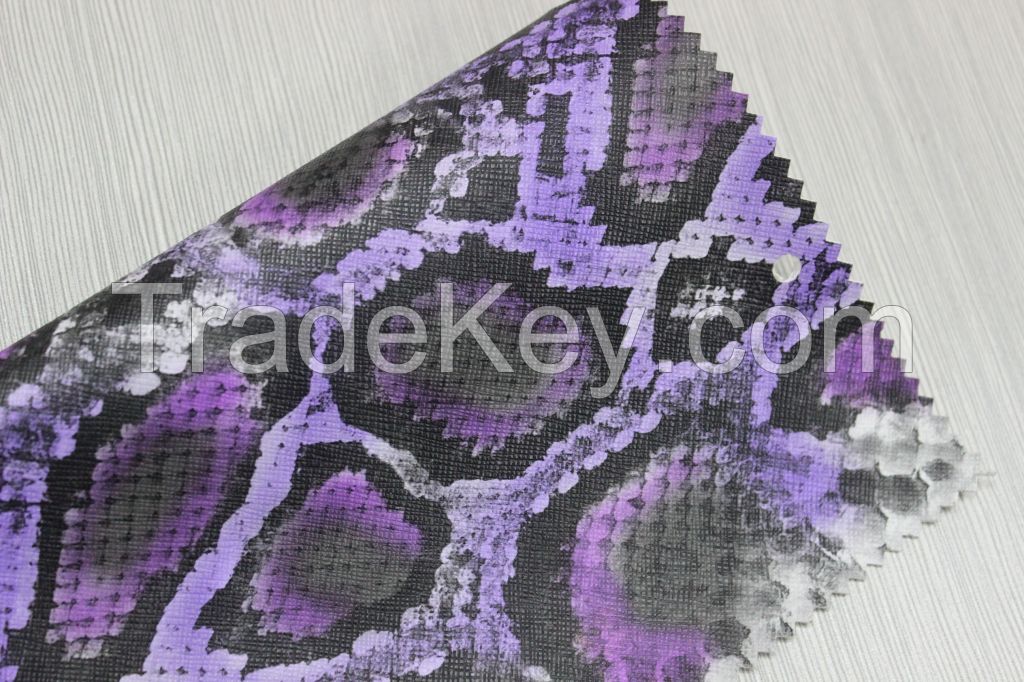 high quality snake skin leather pvc synthetic leather for bags