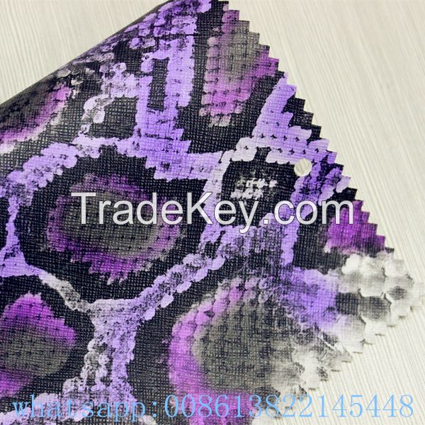 high quality snake skin leather pvc synthetic leather for bags