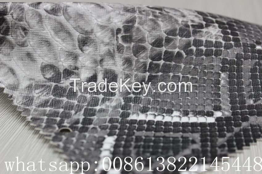 animal snake skin synthetic leather pvc printed leather for bags