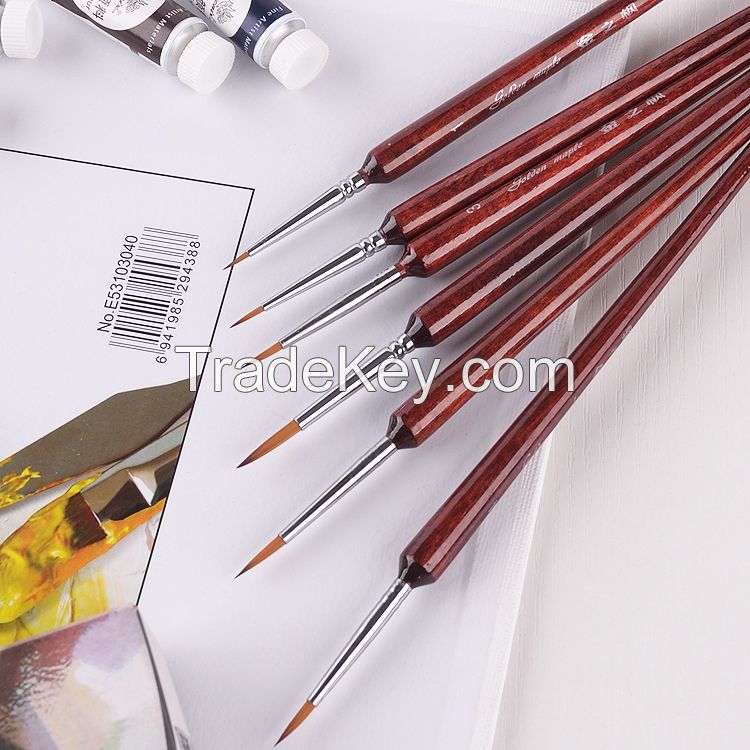 Art Painting Brush for Watercolor, Acrylic, Oil, Ink & Face Painting 6 pcs Detail Paint Brushes, Miniature Brushes No Shedding