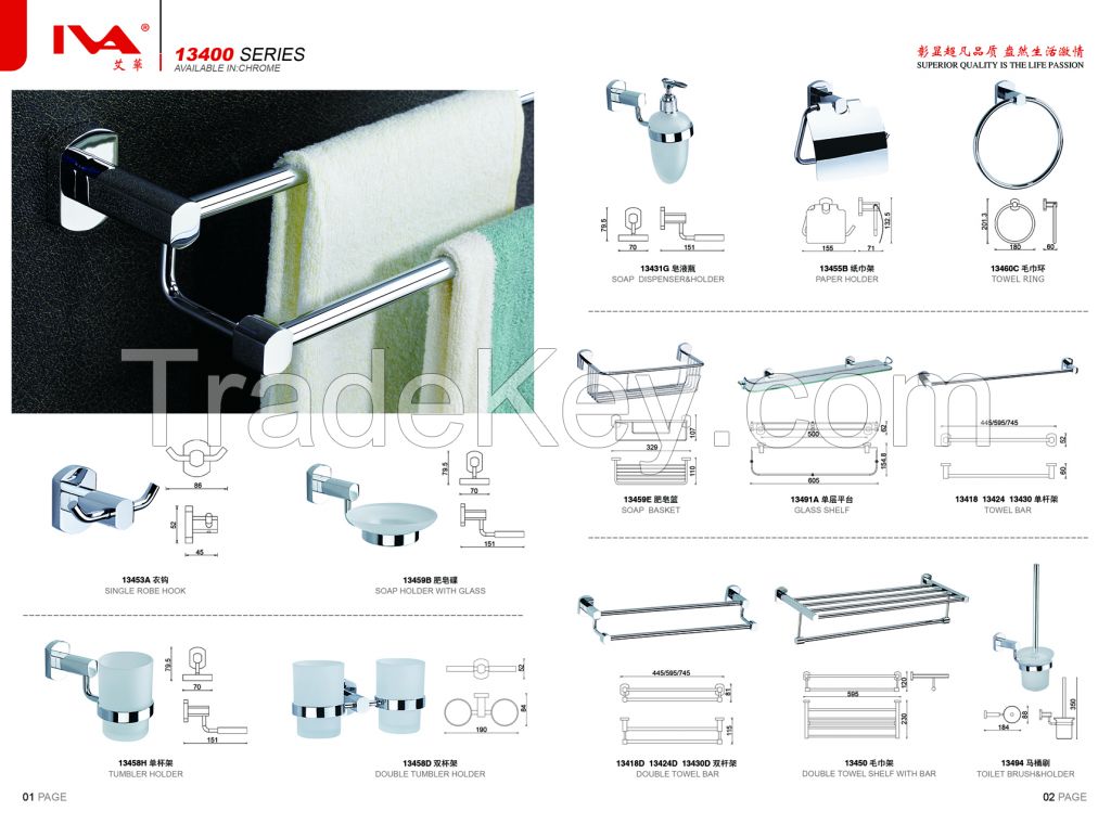 bathroom accessories bath hardware sets for brass material chrome finsh