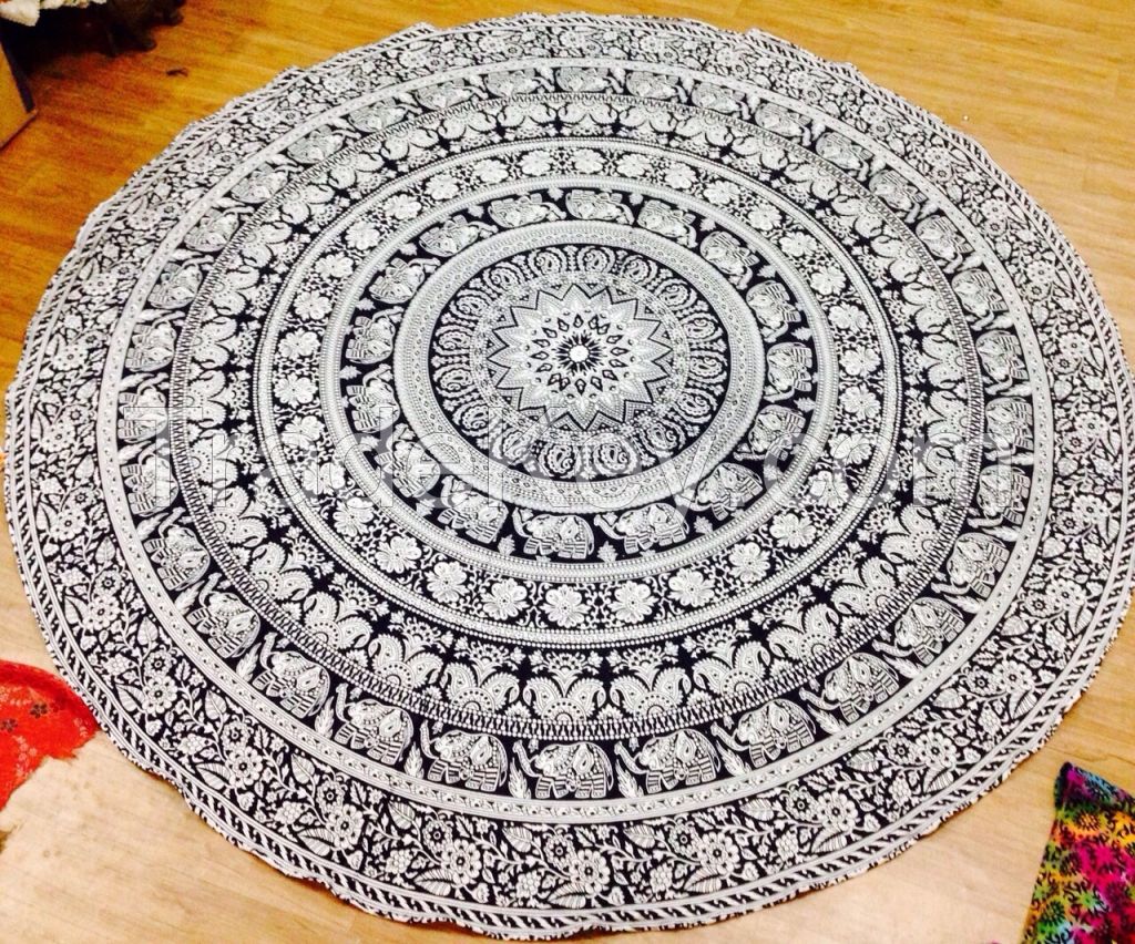 INDIAN MANDALA ROUND LAMENER YOGA BEACH MAT