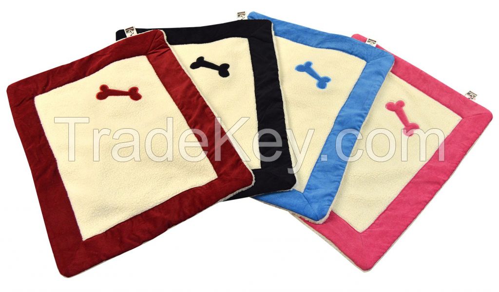 Premium Embroidered Sturdy Crate Mat, Crate Pad, Dog Blanket