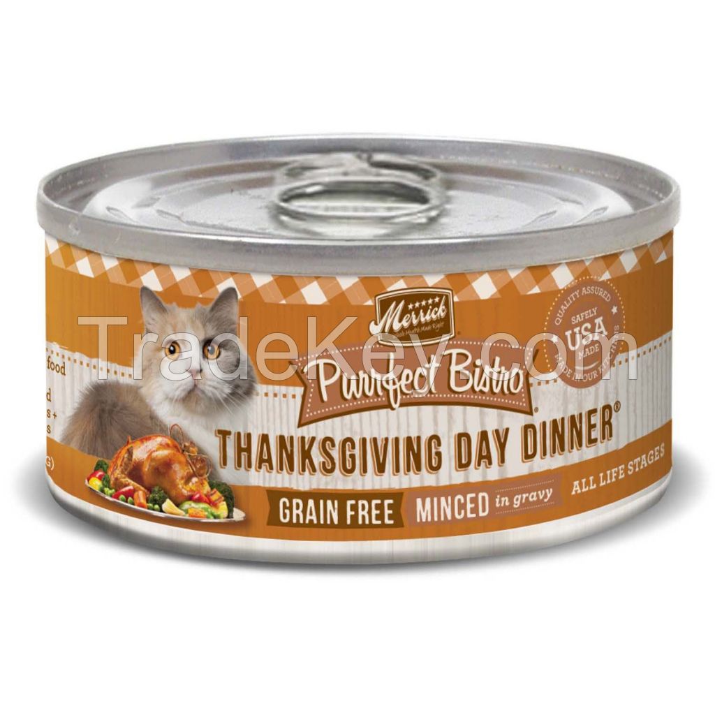 Merrick Purrrfect Bistro Cat Thanksgiving - 5 Oz Canned - Case of 24 Cans