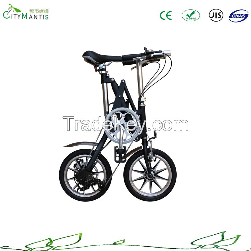 14'' Lightwieght Aluminum Alloy Folding Bicycle with Disc Brake and Shimano 7 Speed