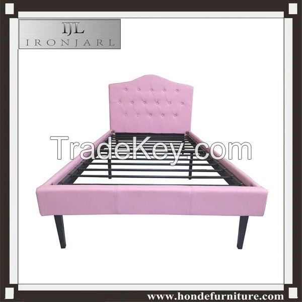 Girls Princess Bed 3ft Single Pink Bed Diamond Faux Leather Bed