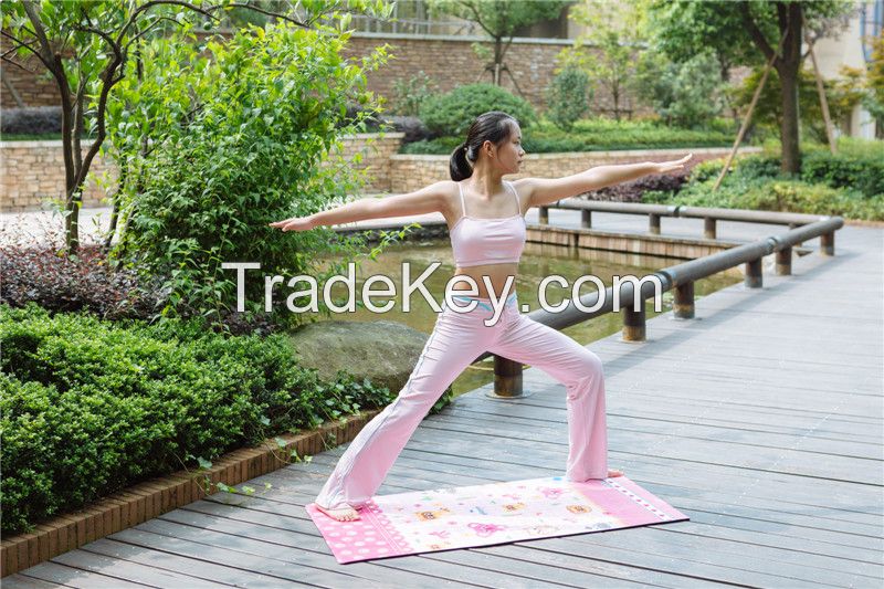 Full clolor printing organic yoga mat, Pilates mat, Anti-slip softtextile mat for yoga