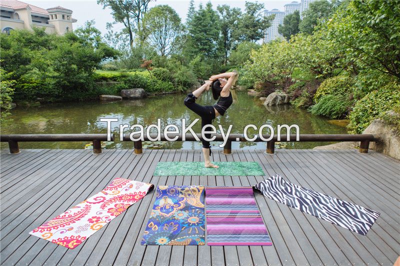 Full clolor printing organic yoga mat, Pilates mat, Anti-slip softtextile mat for yoga