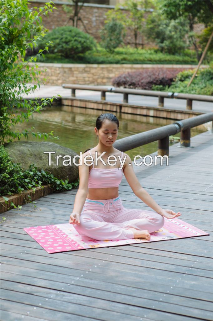 full color custom printed eco natural ru bber yoga mat