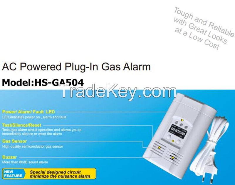 Home Security System for Stand-Alone Gas Alarm Hs-Ga504