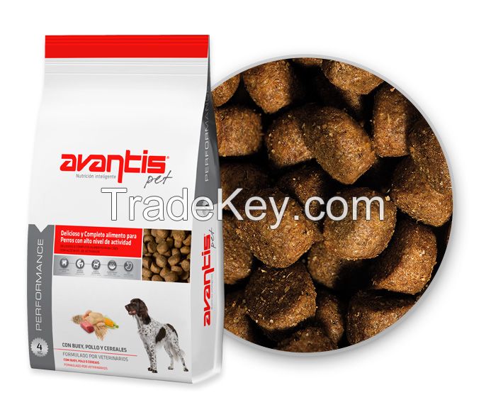 Avantis Performance pet food for high activity dogs