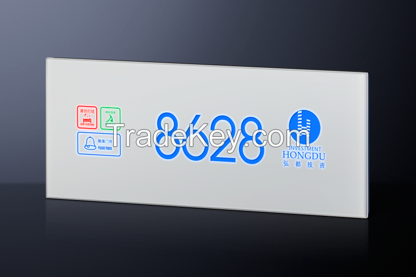 Vertical or horizontal digital Hotel electronic doorplate with room number/doorbell