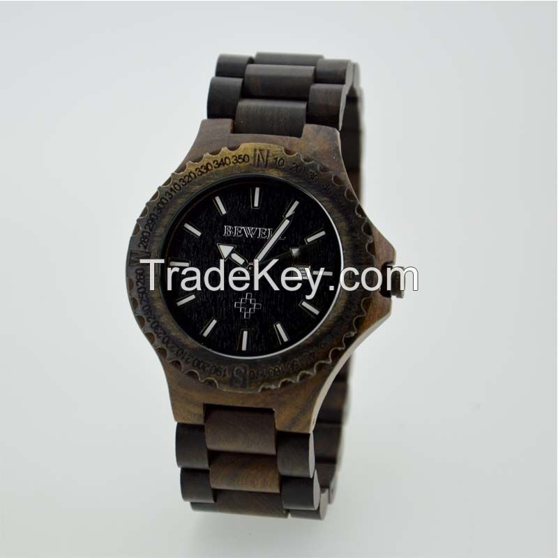 Newest Design Custom Design Watch Wholesale Pure Wood Watch ,Wooden Custom Watch Design 