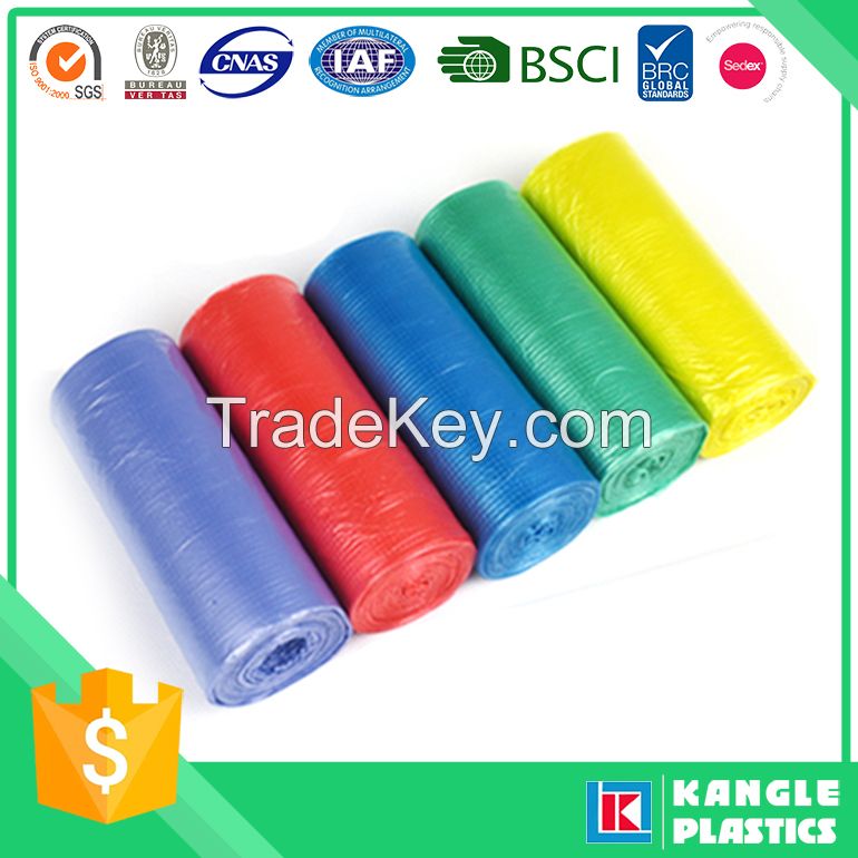 HDPE star sealed bottom trash can liner on roll