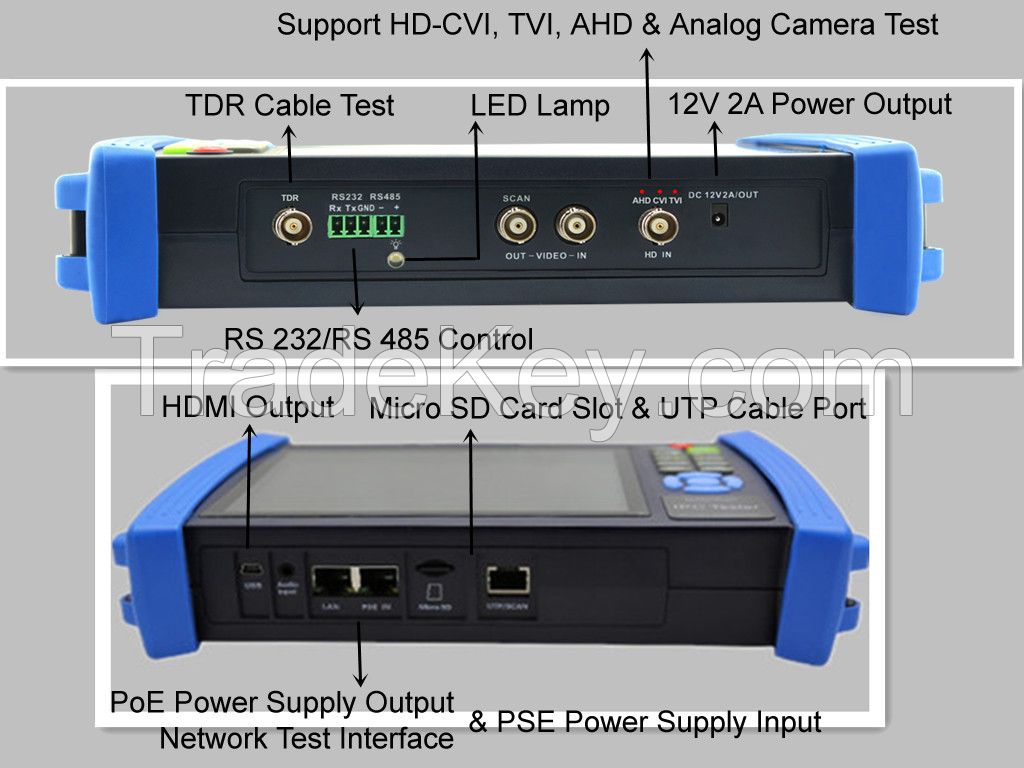 7'' Cvi, Tvi, Ahd All in One CCTV Tester (IPCT8600HDA)