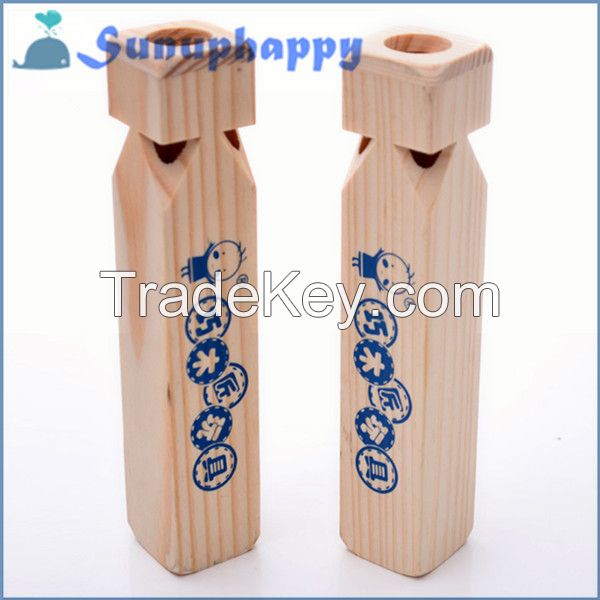High quality custom solid wooden train blare whistle for children