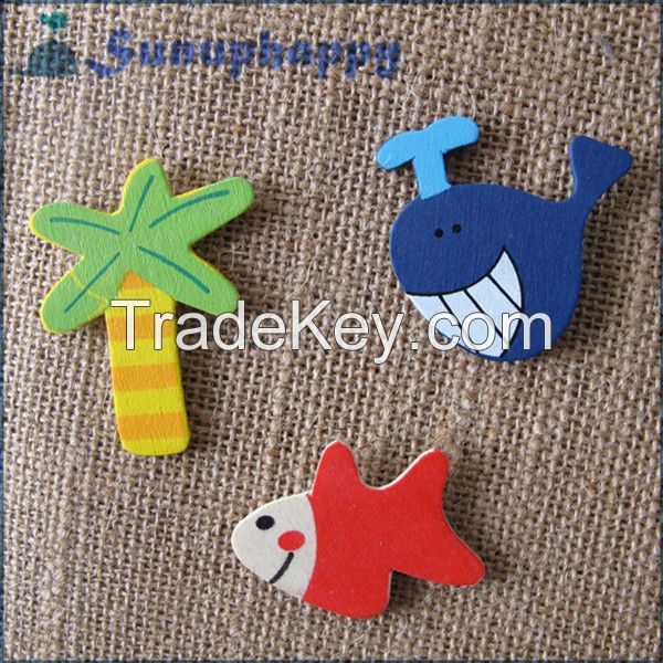Factory supplier wholesale custom animal shape wooden fridge magnets