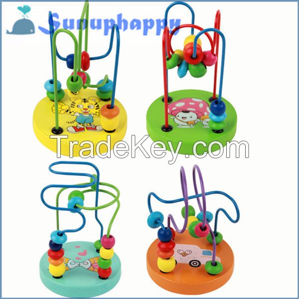 Factory supplier wholesale wooden colorful maze toys for children