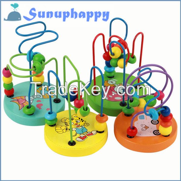 Factory supplier wholesale wooden colorful maze toys for children