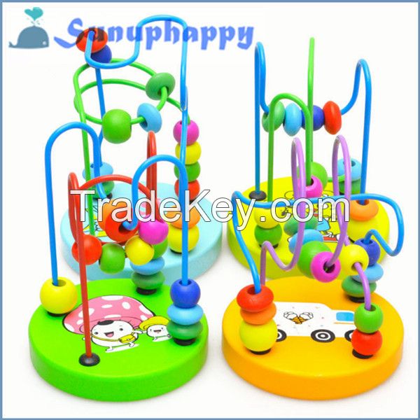 Factory supplier wholesale wooden colorful maze toys for children