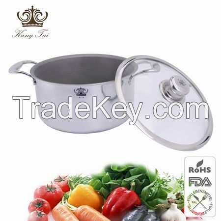 non-stick stockpot with round glass lid
