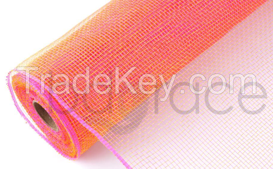deco poly mesh flower wrapping wedding decoration