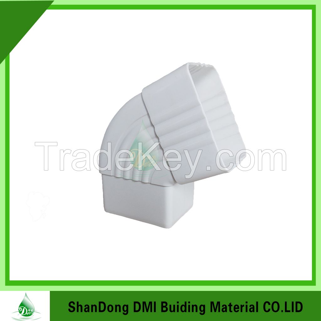 Villa PVC rain water system plastic 65 degree elbow for PVC gutter fittings direct factory price