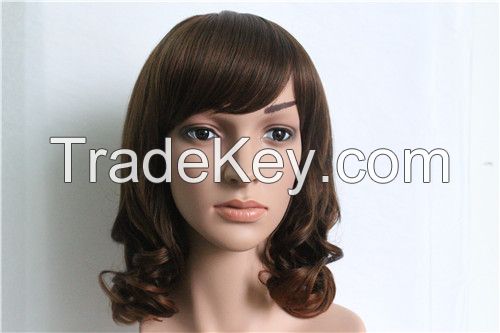 Middle Length Synthetic Fiber Hair Wigs