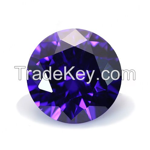 Brilliant Cut Cubic Zirconia Purple Gemstones