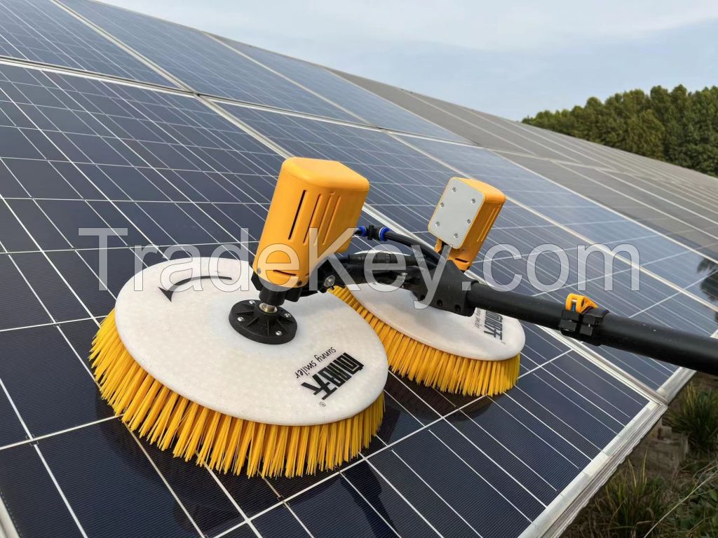Electric Water Fed Brush Double Head Electric Cleaning Brush Kits For Solar Panel Cleaning brush PV Cleaning Panel