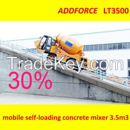 LT3500 self loading mobile concrete mixer machine/small concrete mixer price